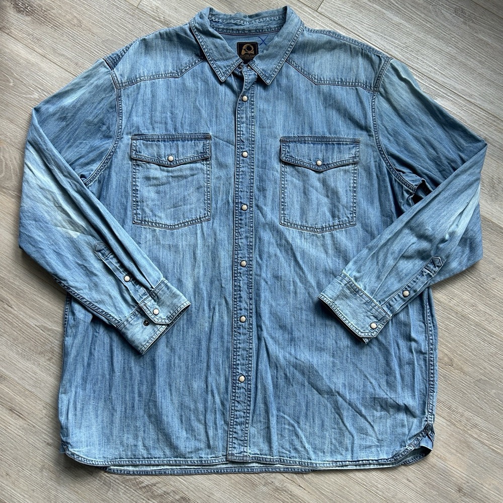 Men's Blue Denim Casual Button Down Shirt